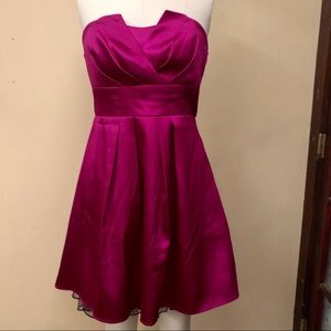 Satin Cocktail Dress w/ Tulle